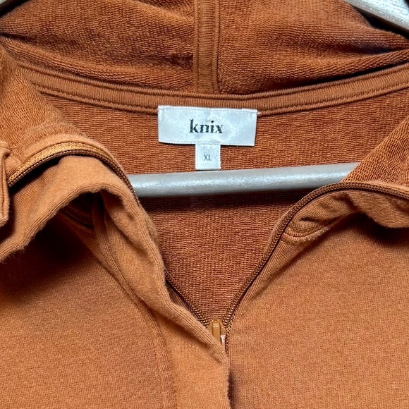 KNIX Oversized Hoodie "Good To Go" in Rust-Caramel Brown Size XL w Pocket - Picture 5 of 12